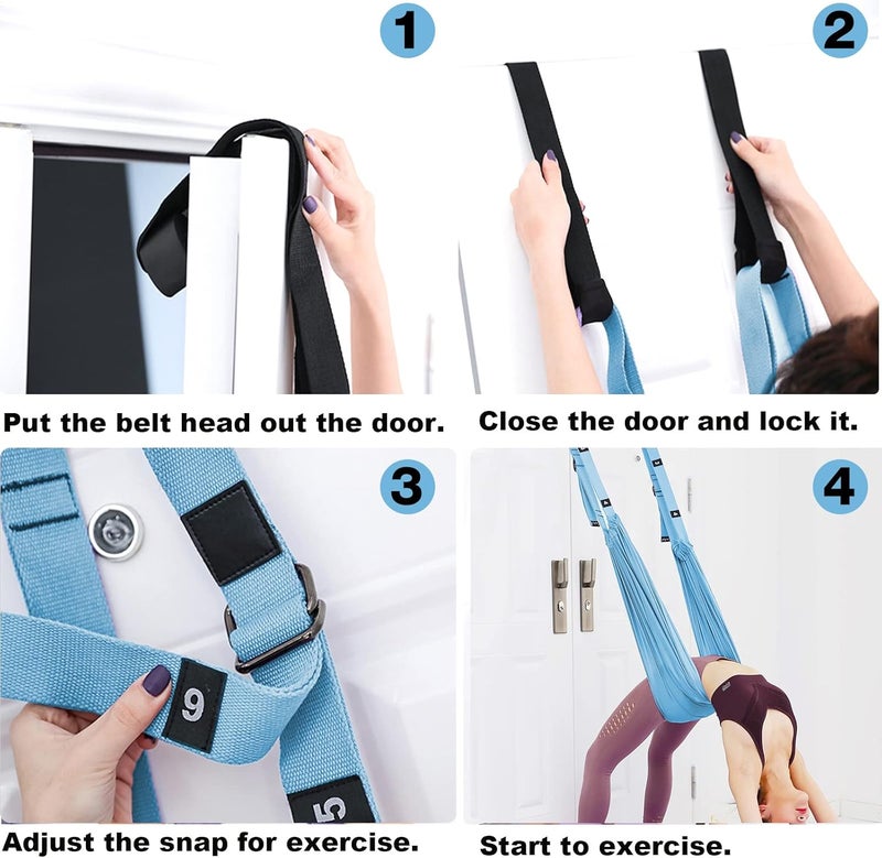 tchrules Leg Stretcher Strap, Backbend Training Belt with Door Anchor, Flexibility Trainer Stretching Equipment Assist Stretch Strap for Fitness Gymnastics Dance Aerial Yoga Ballet - Image 4